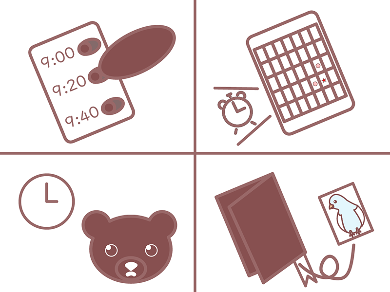 チェック項目の確認をするキャラクター