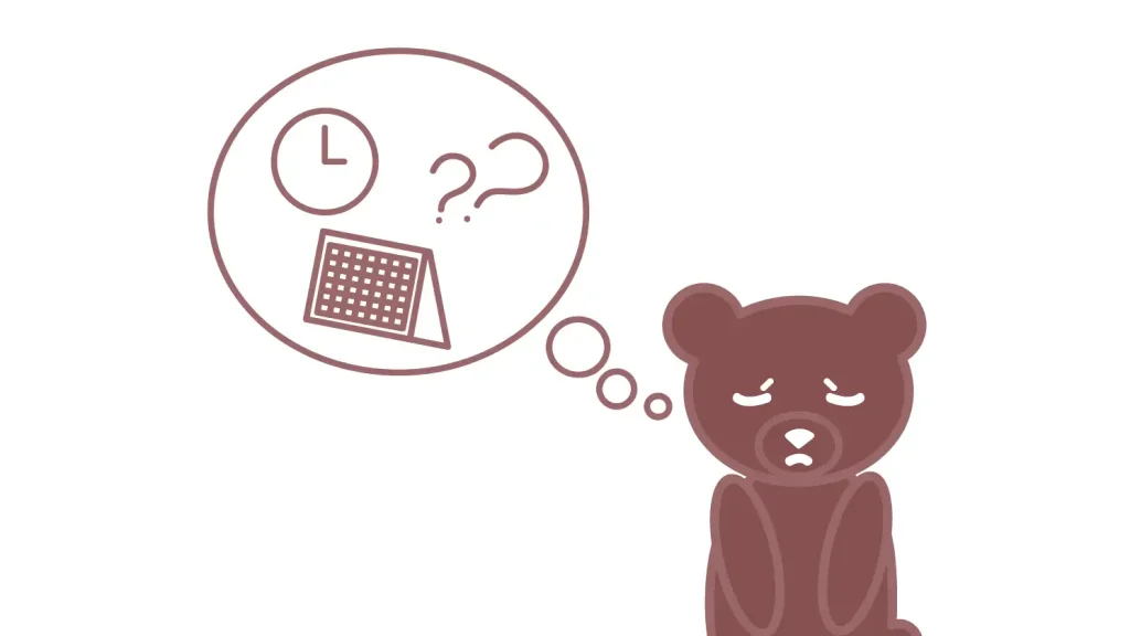 困っている様子のキャラクター